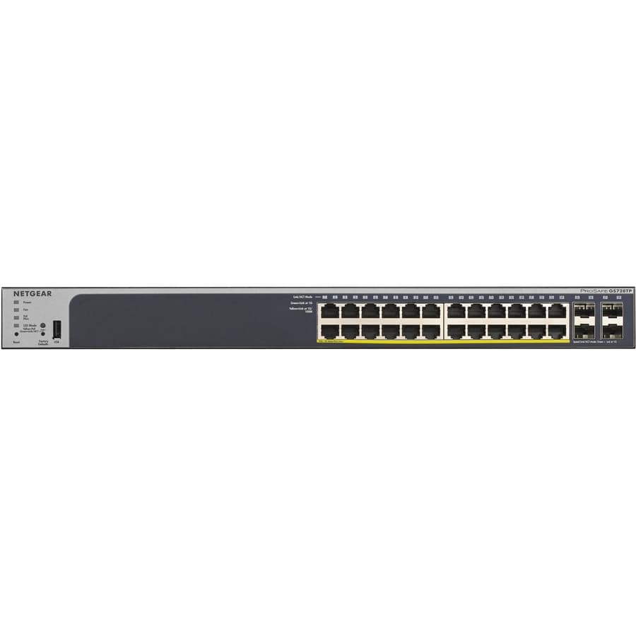 NETGEAR GS728TP-200NAS 24-port Gigabit PoE+ smart managed switch with 4 SFP uplinks