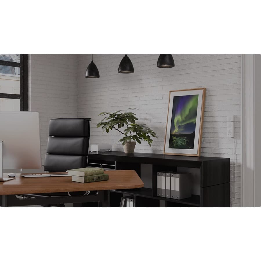 Meural Canvas II smart art frame with 27 inch display and 19 x 29 walnut Winslow frame