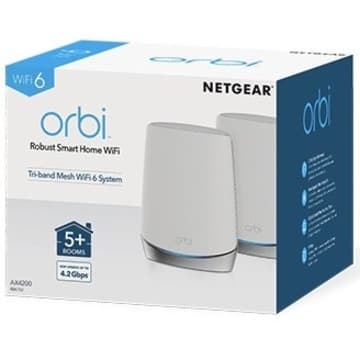 Netgear Orbi RBK752 Wi-Fi 6 tri-band mesh router system with desktop design