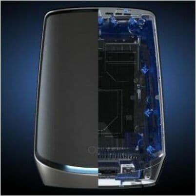 Netgear Orbi WiFi 6E satellite mesh extender for expanding whole-home wireless coverage