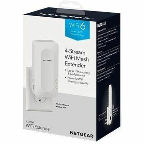 Netgear EAX14 AX1800 WiFi 6 wall-plug mesh extender for expanding wireless coverage
