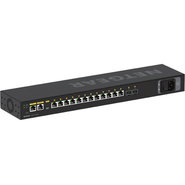 NETGEAR PROAV M4250-12M2XF managed switch with 12 multigigabit ports and 2 SFP+ uplinks