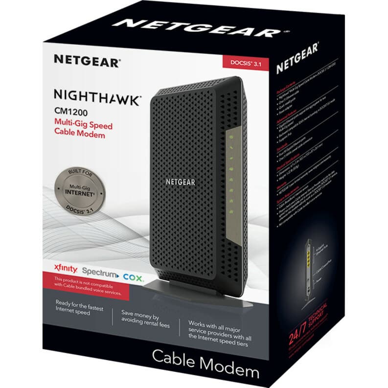 NETGEAR Nighthawk CM1200 DOCSIS 3.1 cable modem for multi-gig internet