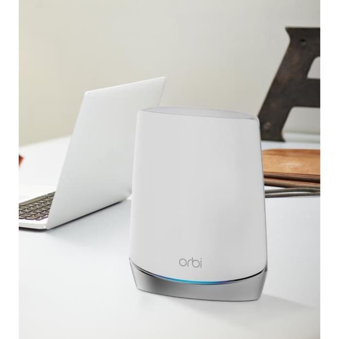 Netgear Orbi RBK753-100NAS AX4200 tri-band WiFi 6 mesh router bundle with two satellites