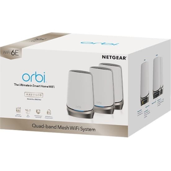 Netgear RBKE963-100NAS WiFi 6E tri-band mesh router system for whole-home coverage