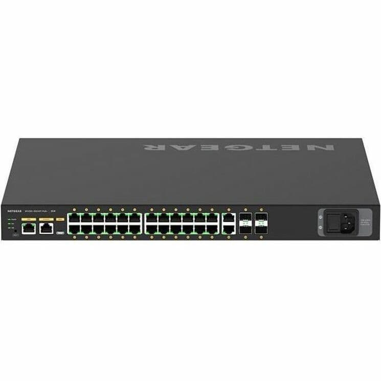 Netgear M4250 managed PoE+ switch with 26 Gigabit ports and 4 SFP+ uplinks