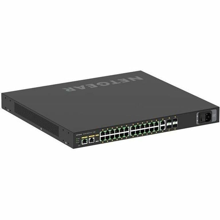 Netgear M4250 managed PoE+ switch with 26 Gigabit ports and 4 SFP+ uplinks