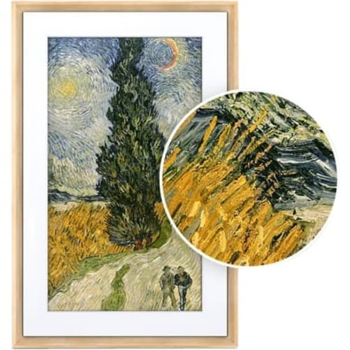 Meural Canvas II smart art frame with 27 inch display and 19 x 29 walnut Winslow frame