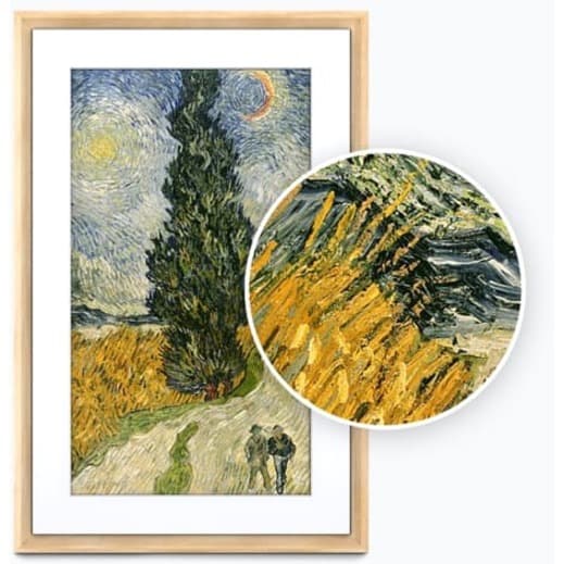 Netgear Meural Canvas II 27 in. smart art frame with walnut Winslow frame