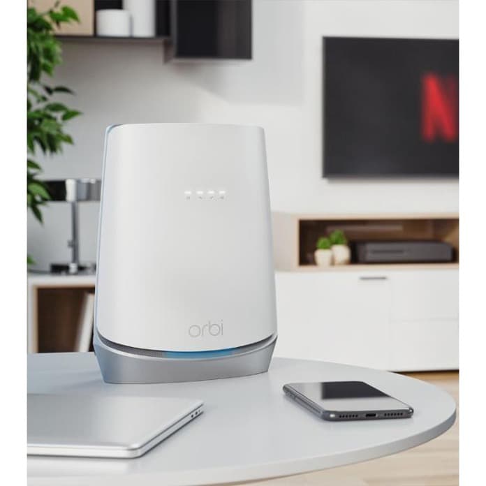 Netgear Orbi WiFi 6 DOCSIS 3.1 cable modem bundle for whole-home mesh coverage