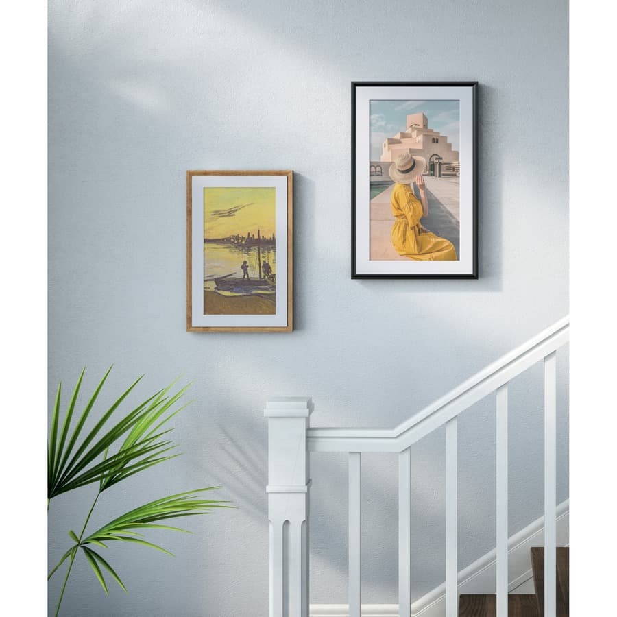 Netgear Meural Canvas II 27 in. smart art frame with walnut Winslow frame