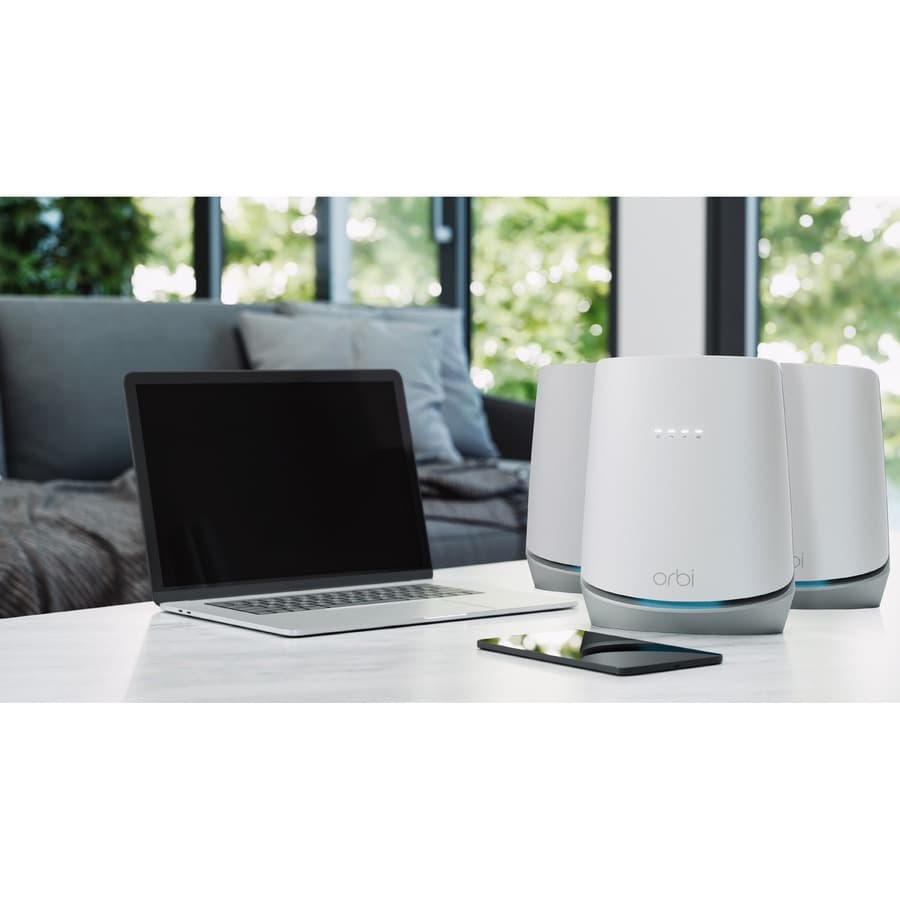 Netgear Orbi WiFi 6 DOCSIS 3.1 cable modem bundle for whole-home mesh coverage