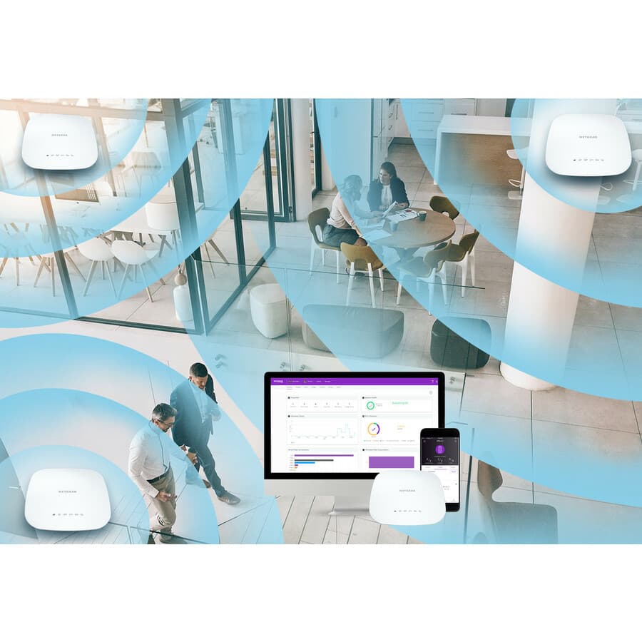 Netgear WAC510P8-100NAS Insight managed AC1300 indoor wireless access point with power adapter