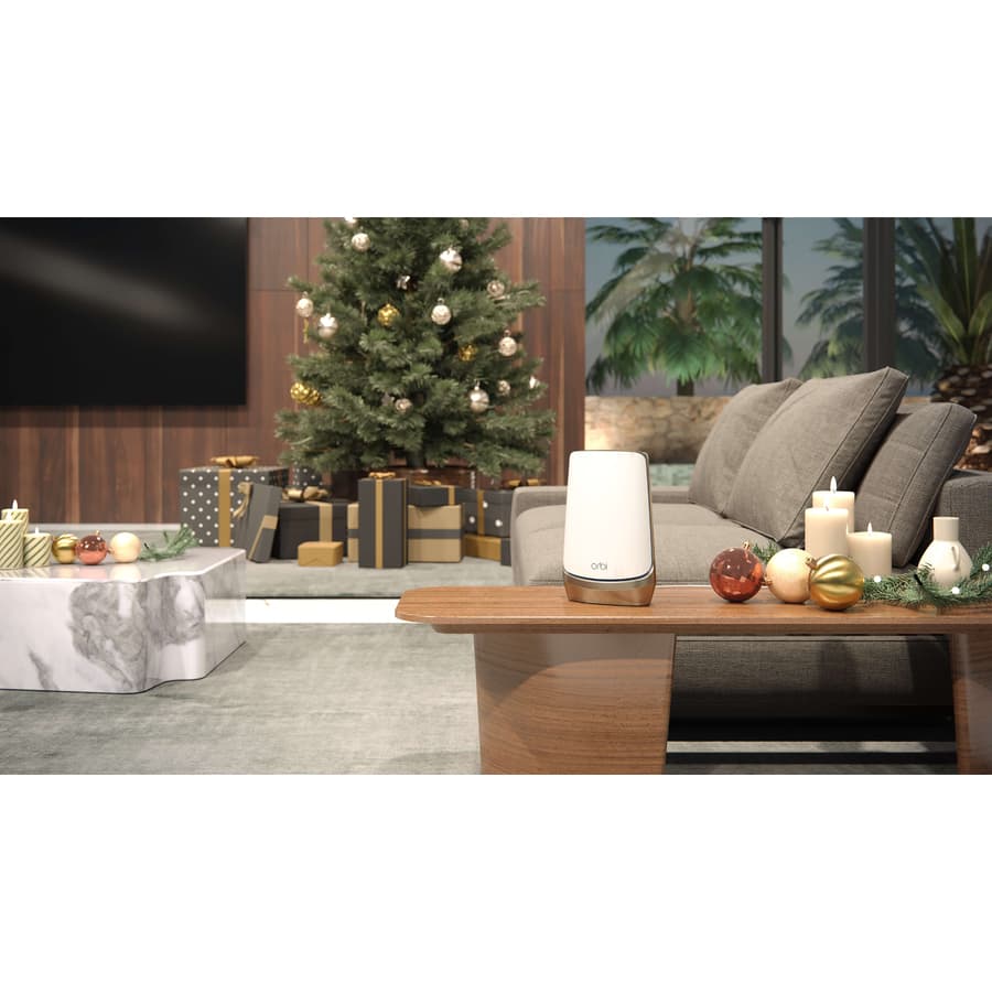 Netgear Orbi RBRE960 AXE11000 Wi‑Fi 6E tri-band mesh router for premium whole-home coverage