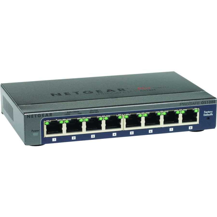 NETGEAR GS108E-300NAS 8-Port Gigabit Plus Switch | ProSAFE, Enterprise