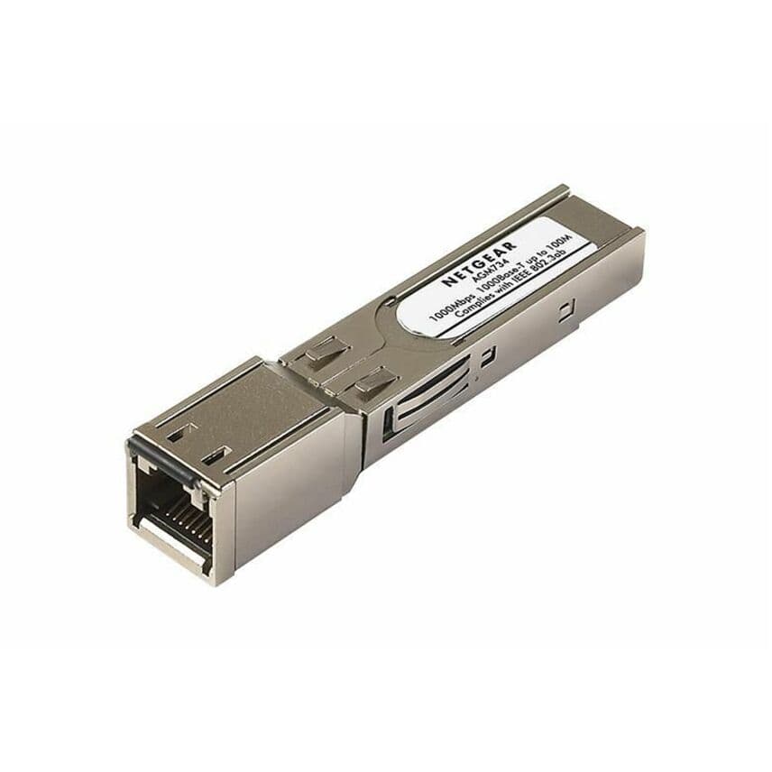 NETGEAR ProSafe 1000Base-T SFP RJ45 transceiver for 10/100/1000 Mbps copper Ethernet