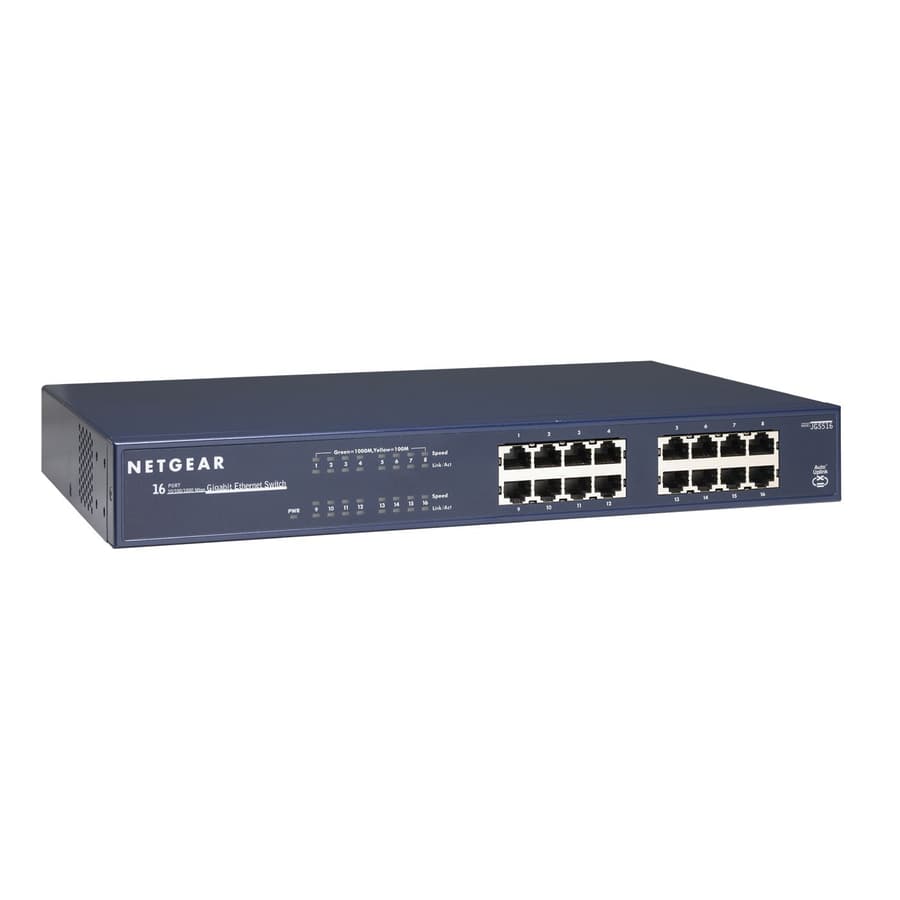 NETGEAR PROAV JGS516NA 16-port Gigabit unmanaged Ethernet switch for rackmount AV deployments