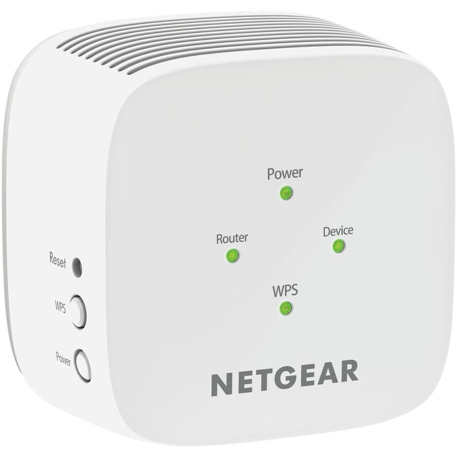 Netgear EX6110 AC1200 WiFi range extender plug-in model for extending dual-band coverage