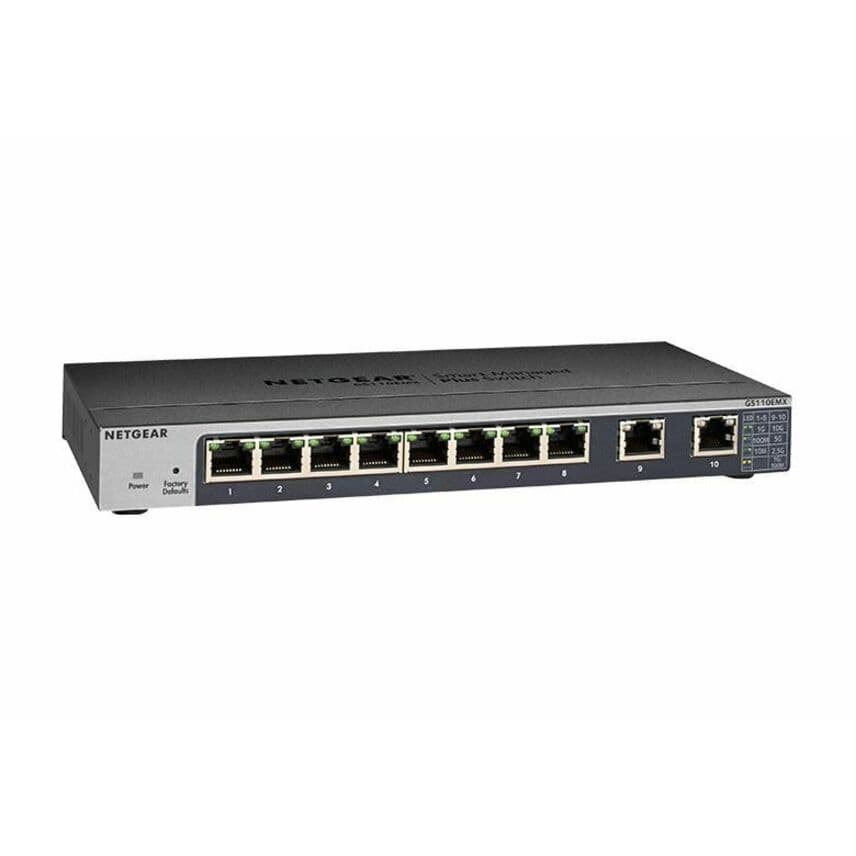Netgear ProAV GS110EMX 8-port Gigabit switch with 10G uplinks