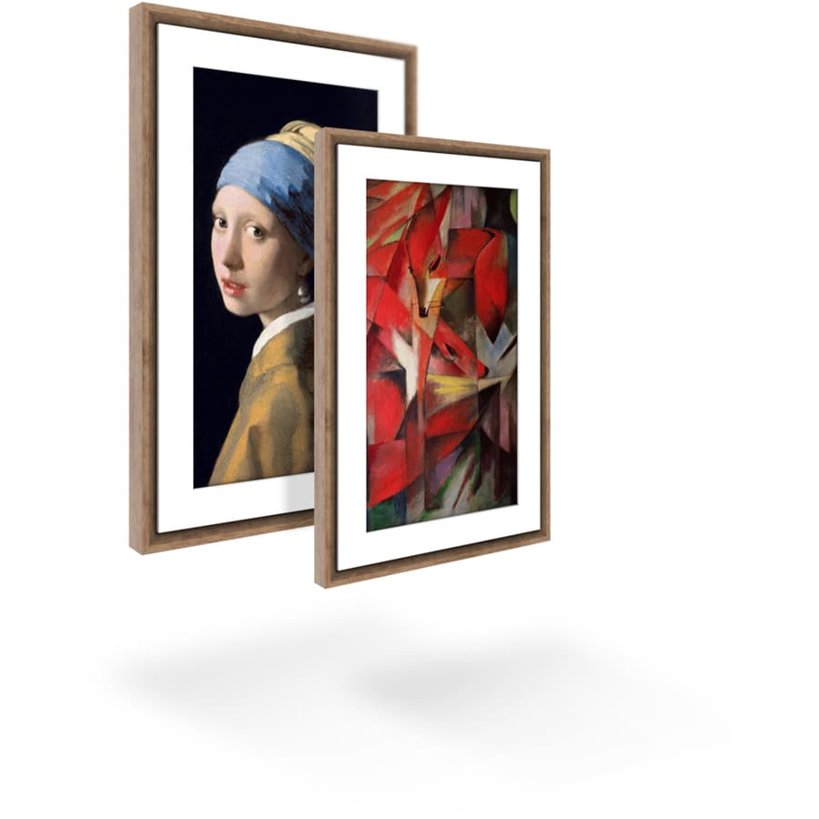 Meural Canvas II smart art frame with 27 inch display and 19 x 29 walnut Winslow frame