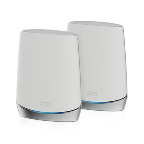 Netgear Orbi RBK752 Wi-Fi 6 tri-band mesh router system with desktop design