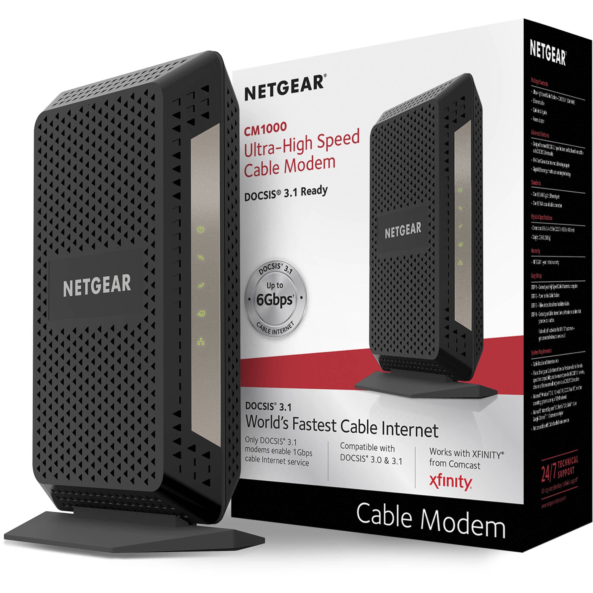 Netgear CM1000-100NAS DOCSIS 3.1 cable modem with single Ethernet port