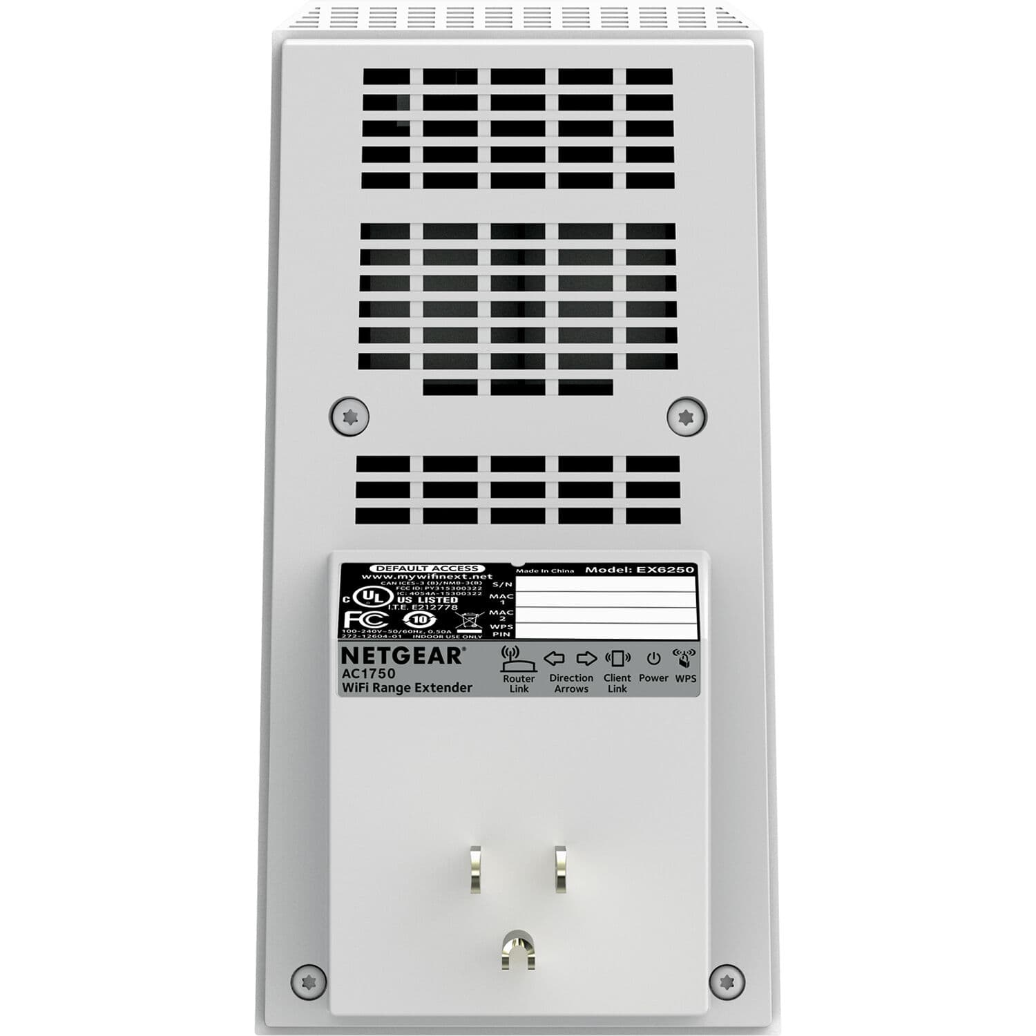 Netgear AC1750 WiFi Mesh Extender EX6250-100NAS plug-in dual-band mesh extender