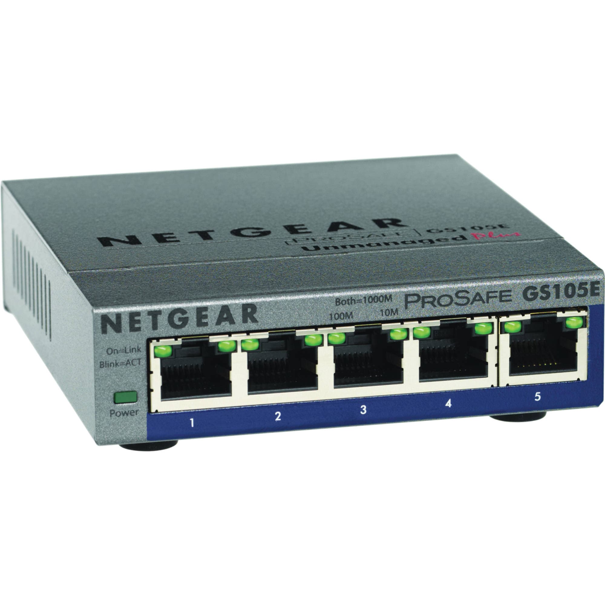 Netgear ProSAFE Plus GS105E-200NAS 5-Port Gigabit Switch | Managed