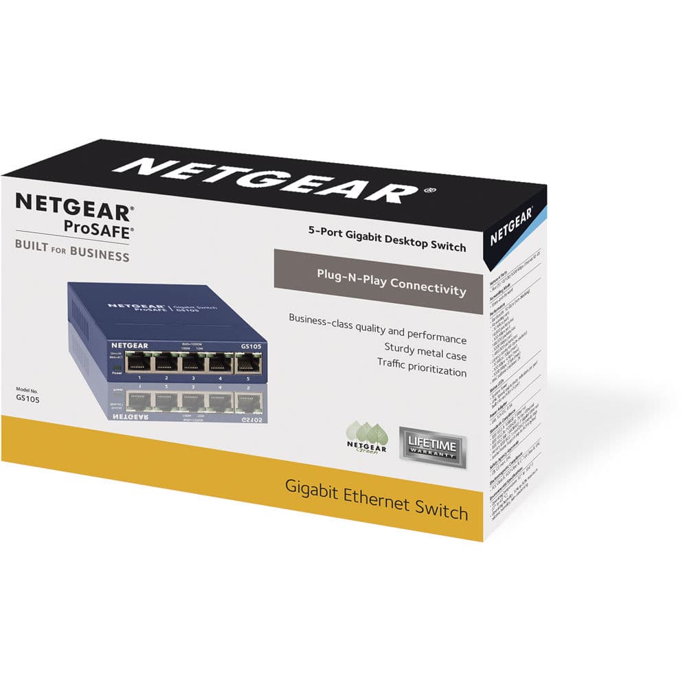 NETGEAR GS105NA 5-port Gigabit unmanaged desktop switch