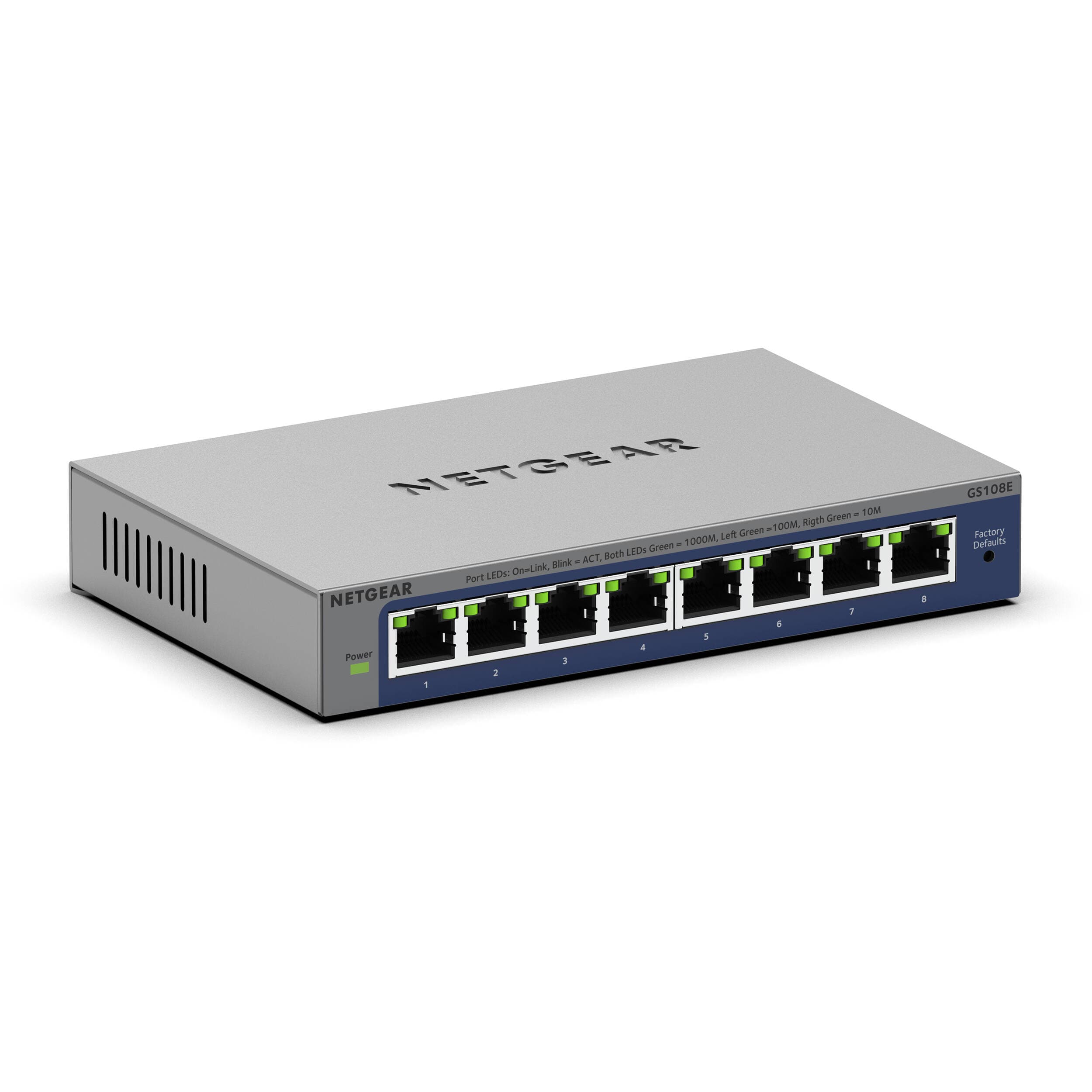 NETGEAR GS108E 8-Port Gigabit Plus Switch | Managed, Desktop