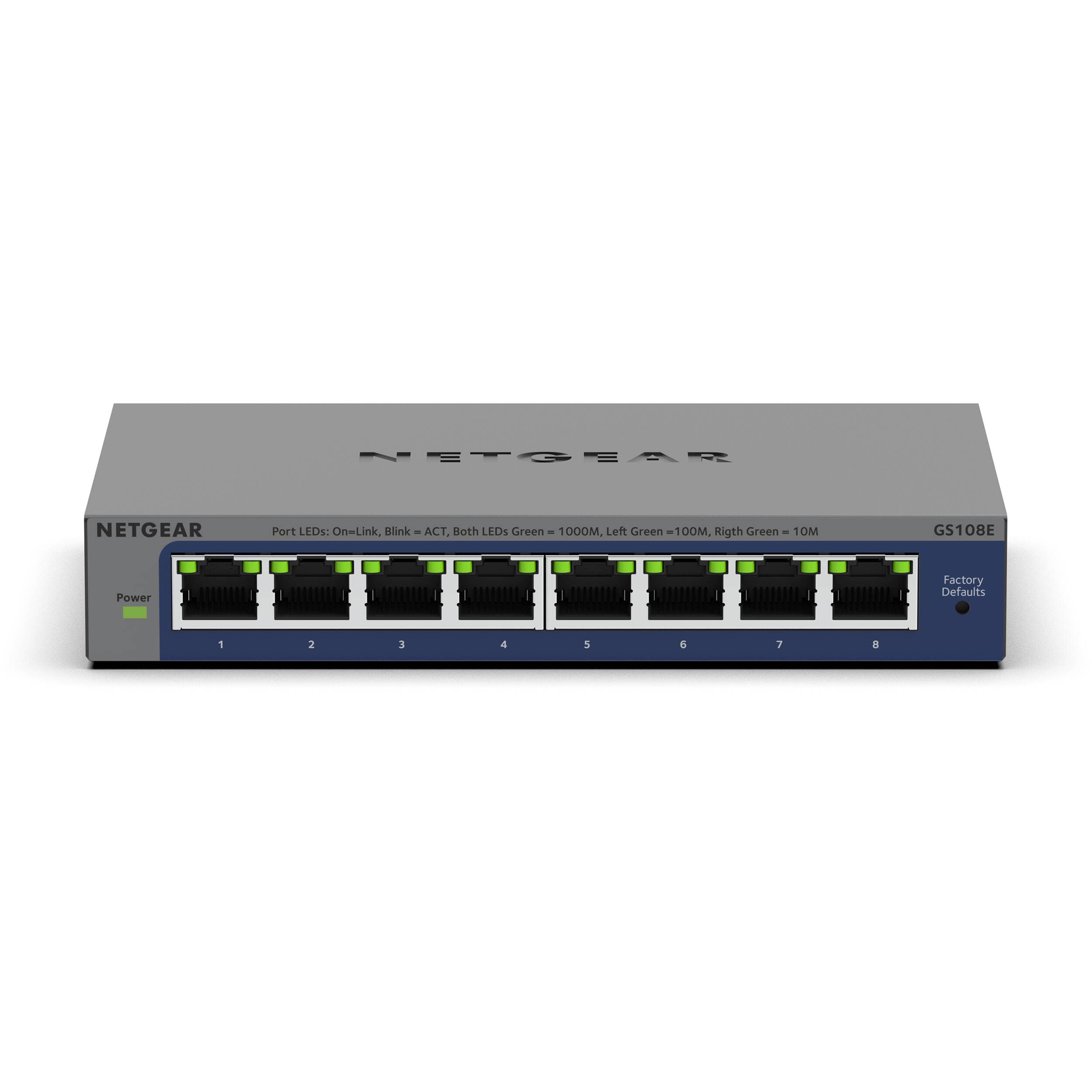 NETGEAR GS108E 8-port Gigabit Plus managed switch for small business networking