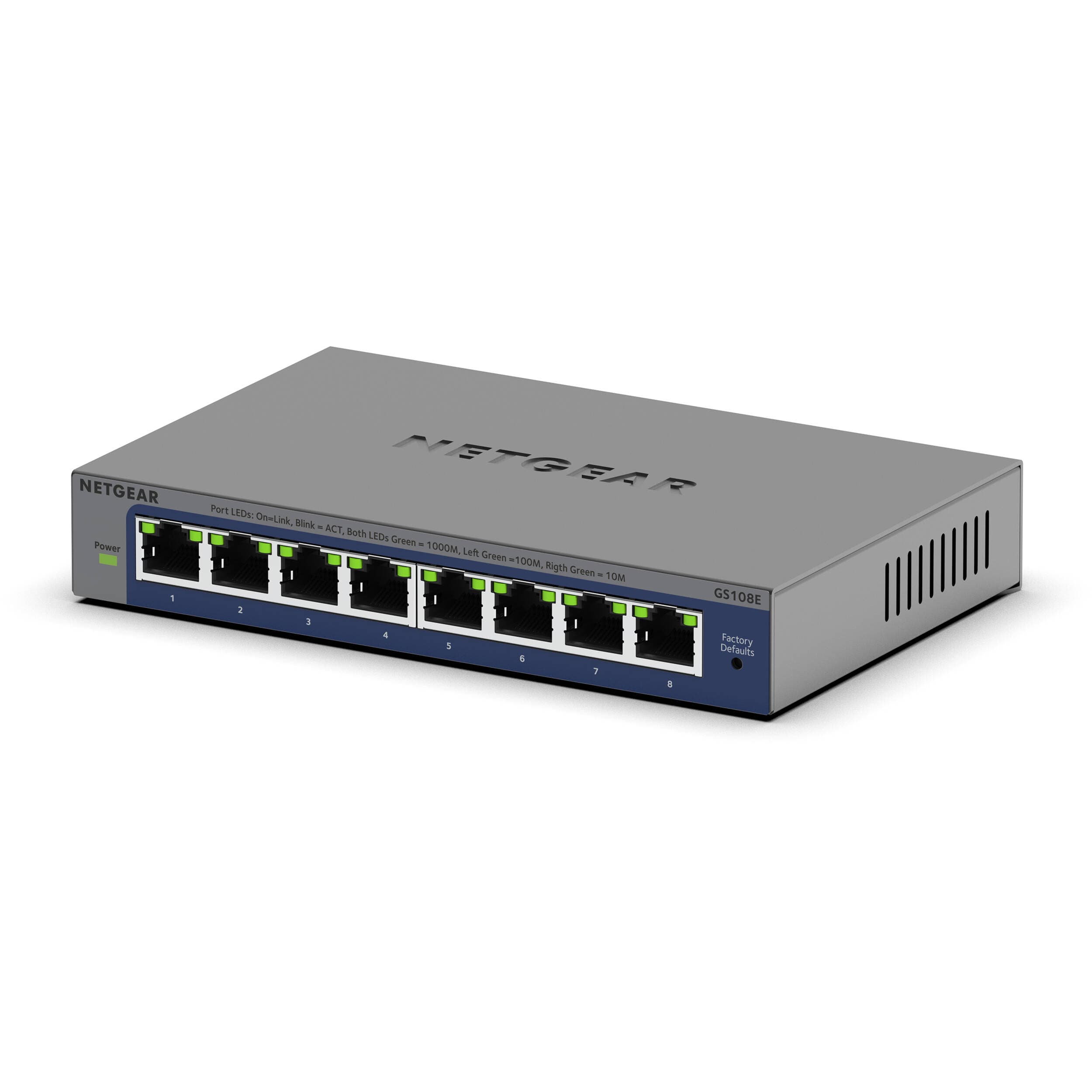 NETGEAR GS108E 8-port Gigabit Plus managed switch for small business networking
