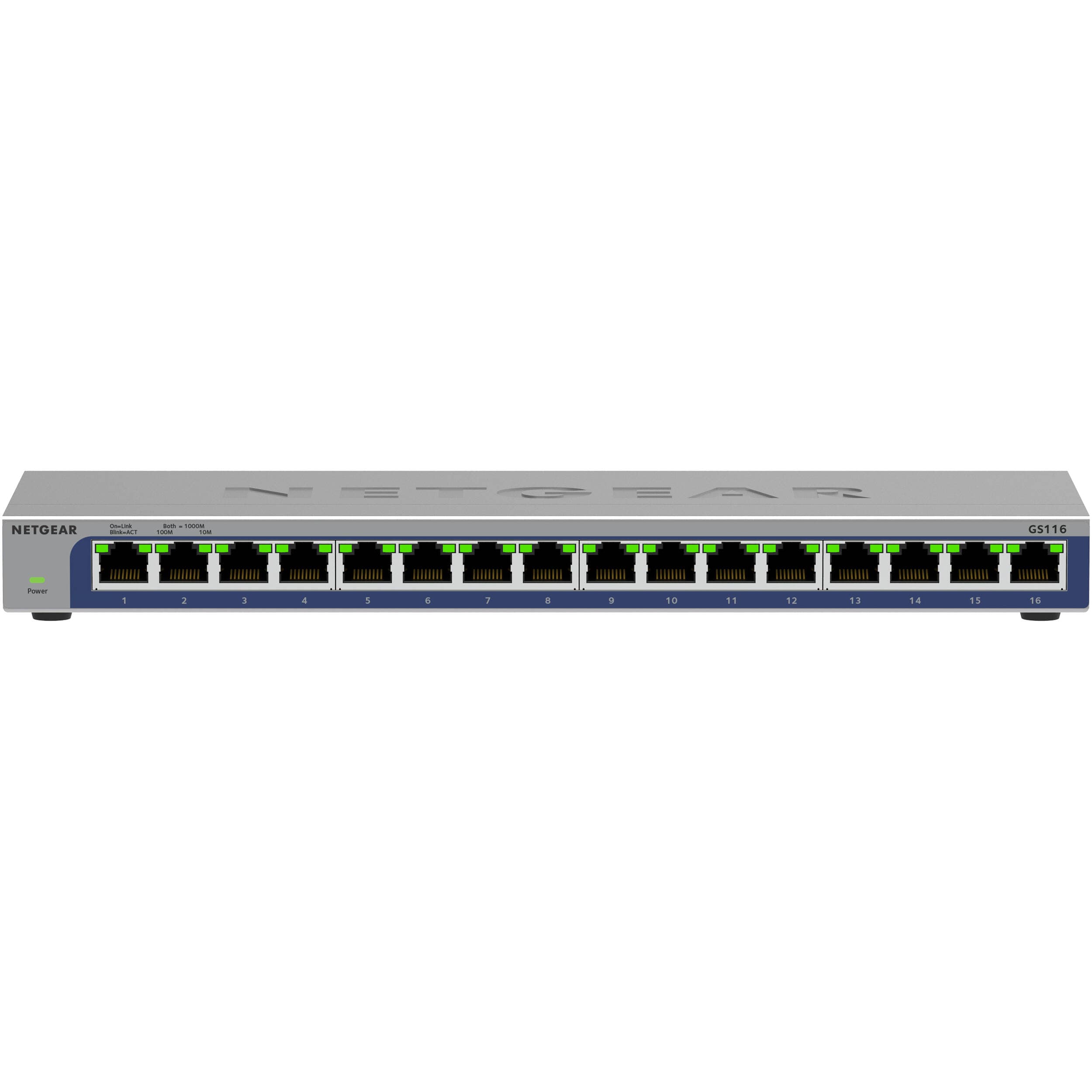 Netgear GS116-300NAS 16-Port Gigabit Unmanaged Switch | Desktop, SMB