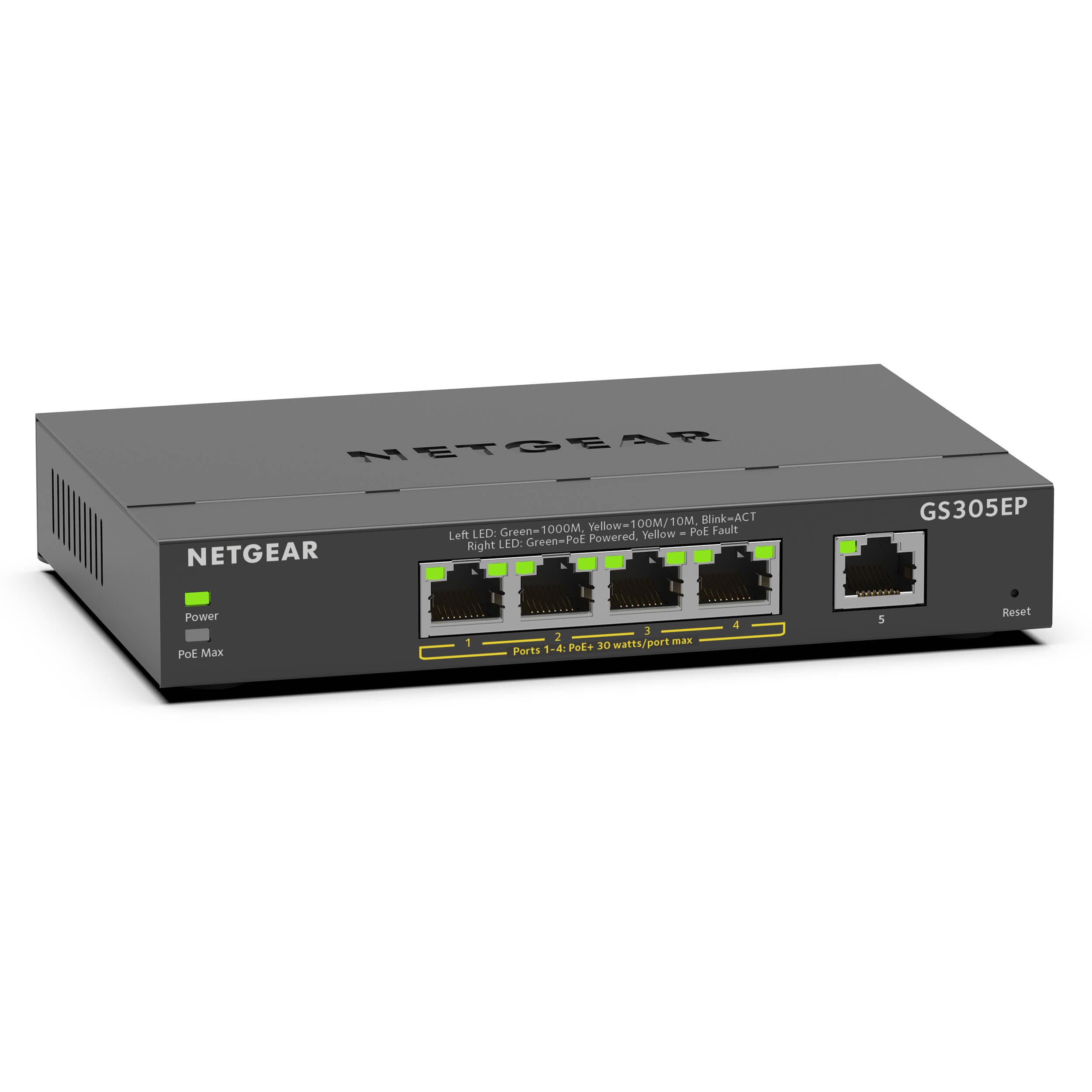 NETGEAR GS305EP-100NAS 5-Port Gigabit PoE+ Smart Switch | Smart Managed Plus