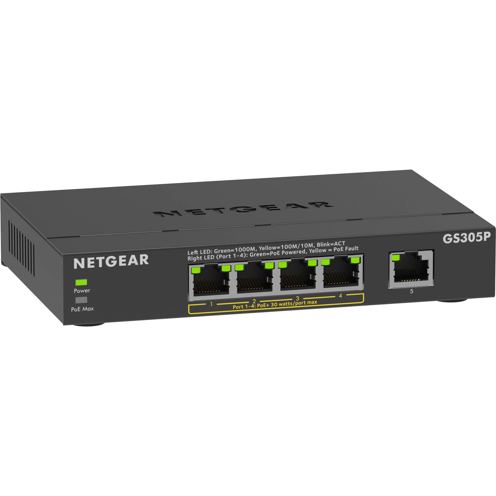 NETGEAR GS305P-300NAS 5-Port Gigabit PoE Switch | Unmanaged Desktop