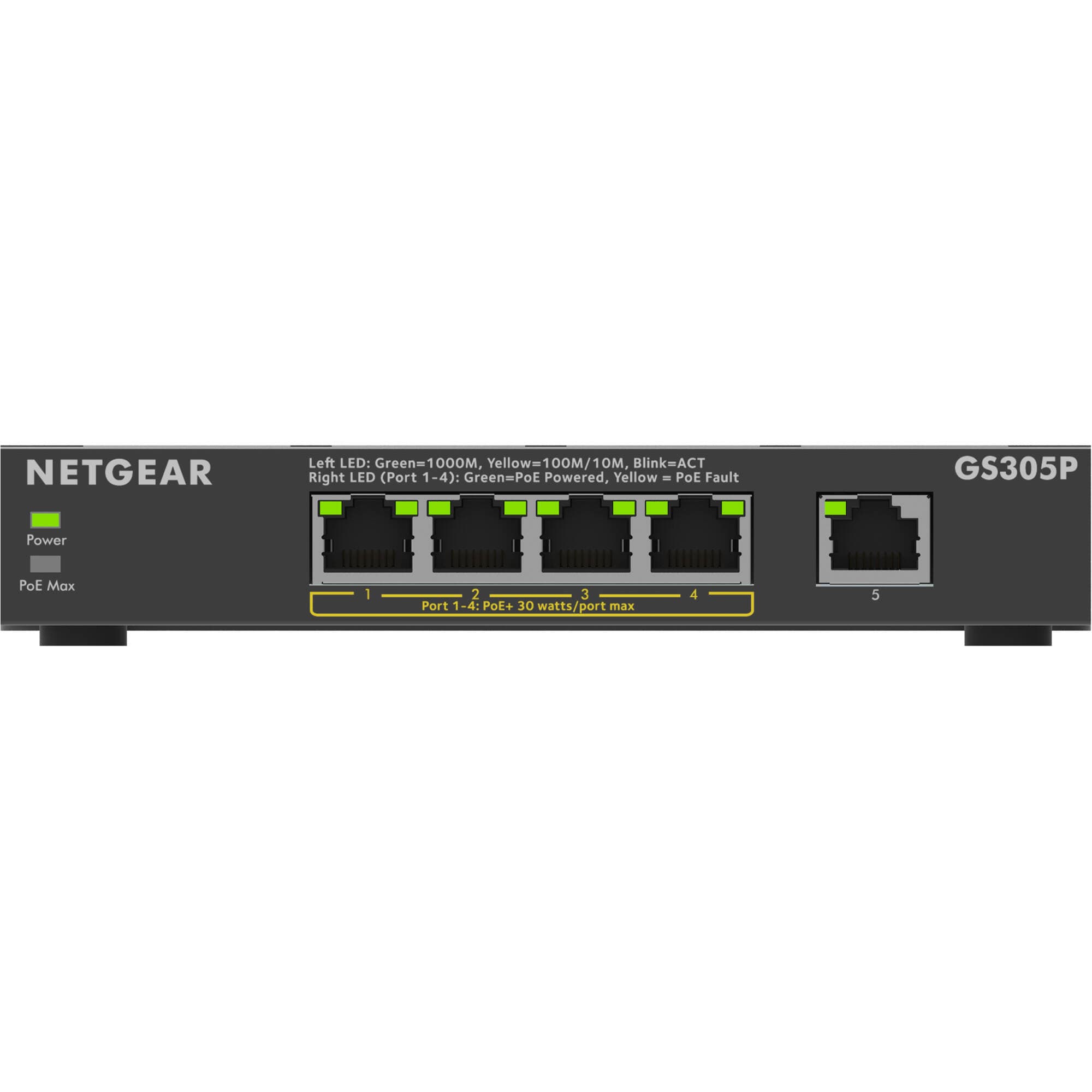 NETGEAR GS305P-300NAS 5-port Gigabit unmanaged PoE switch