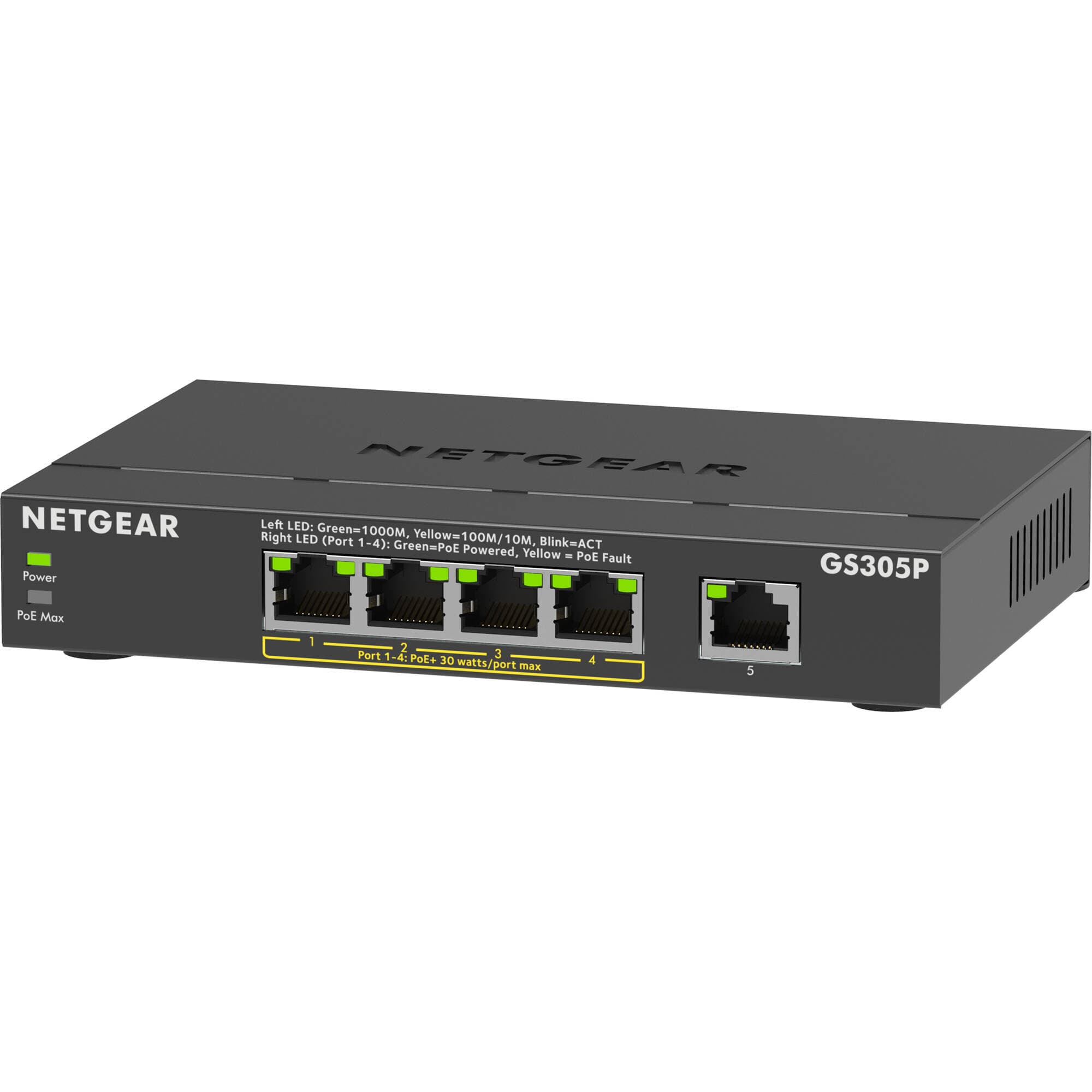 NETGEAR GS305P-300NAS 5-port Gigabit unmanaged PoE switch