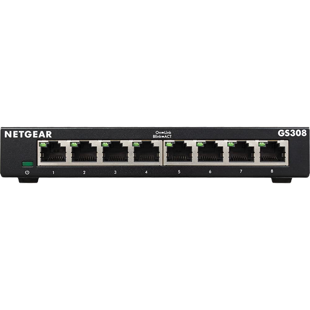 Netgear GS308-300PAS 8-port Gigabit unmanaged switch for small office wired networking