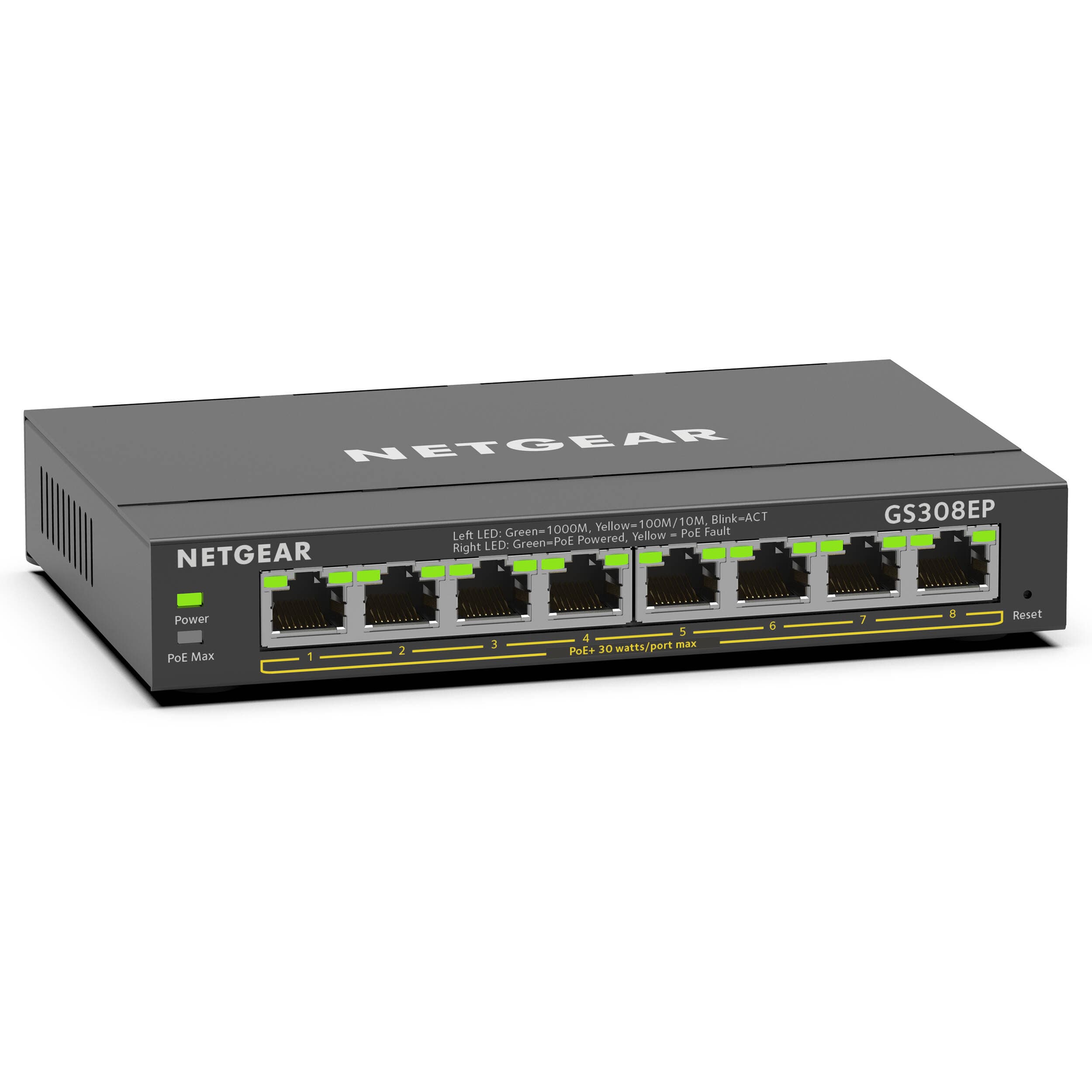 NETGEAR GS308EP-100NAS 8-Port Gigabit PoE+ Smart Switch | SMB, Managed