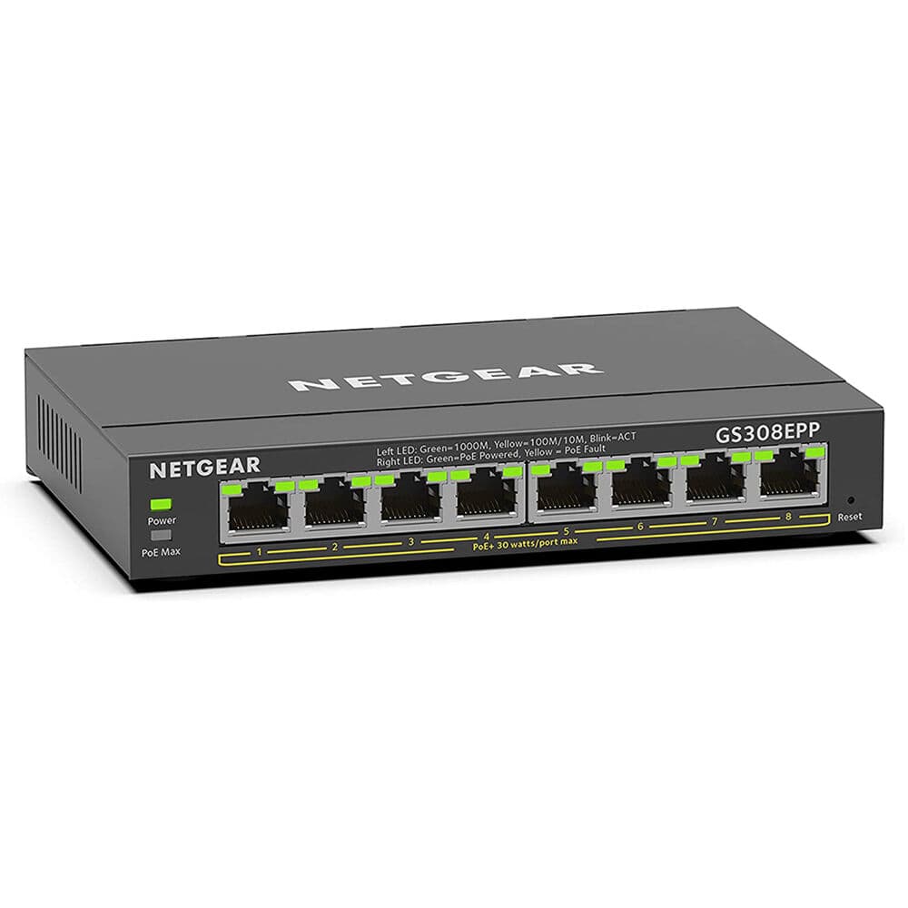 NETGEAR GS308EPP-100NAS 8-Port Gigabit PoE+ Smart Switch | Managed