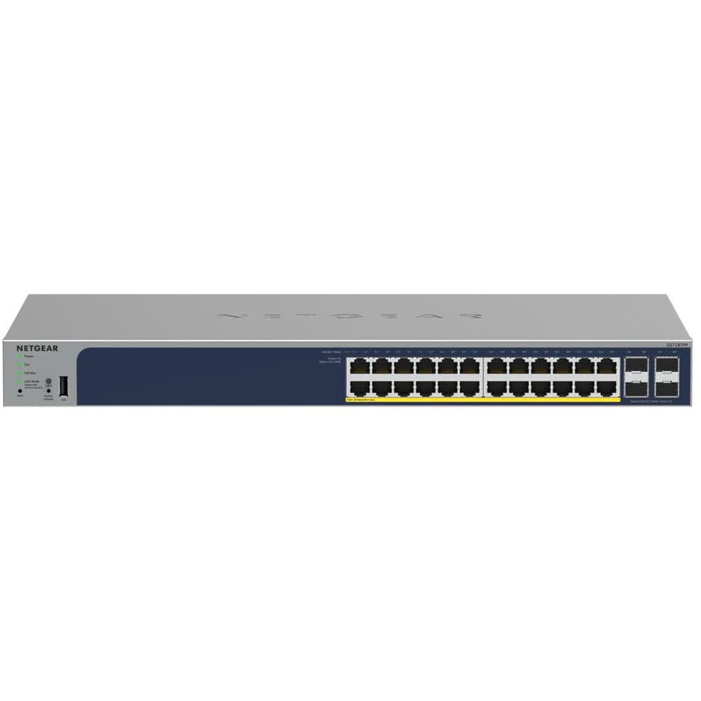 NETGEAR GS728TPP smart managed PoE+ switch with 28 Gigabit ports and 4 SFP uplinks