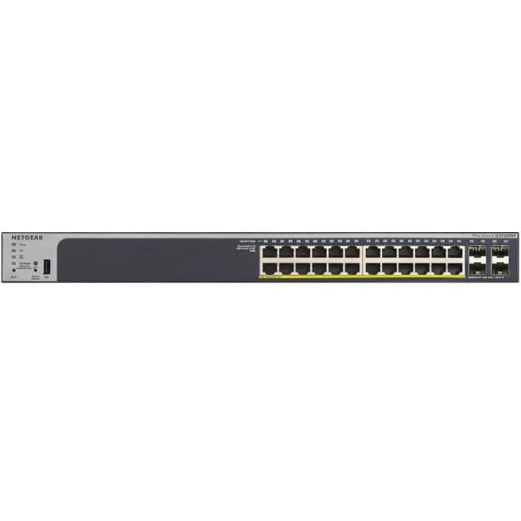 NETGEAR 24-port PoE+ smart switch with 10G SFP+ uplinks