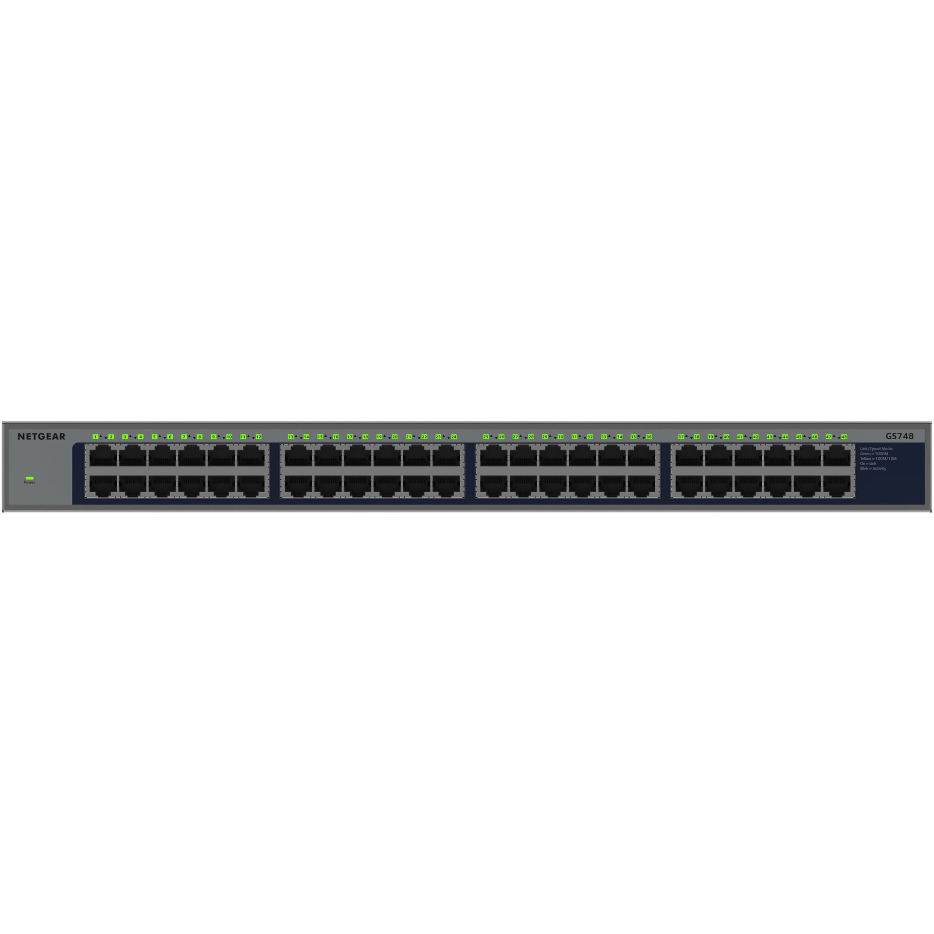 Netgear 48-port Gigabit Ethernet unmanaged switch for high-density office network expansion