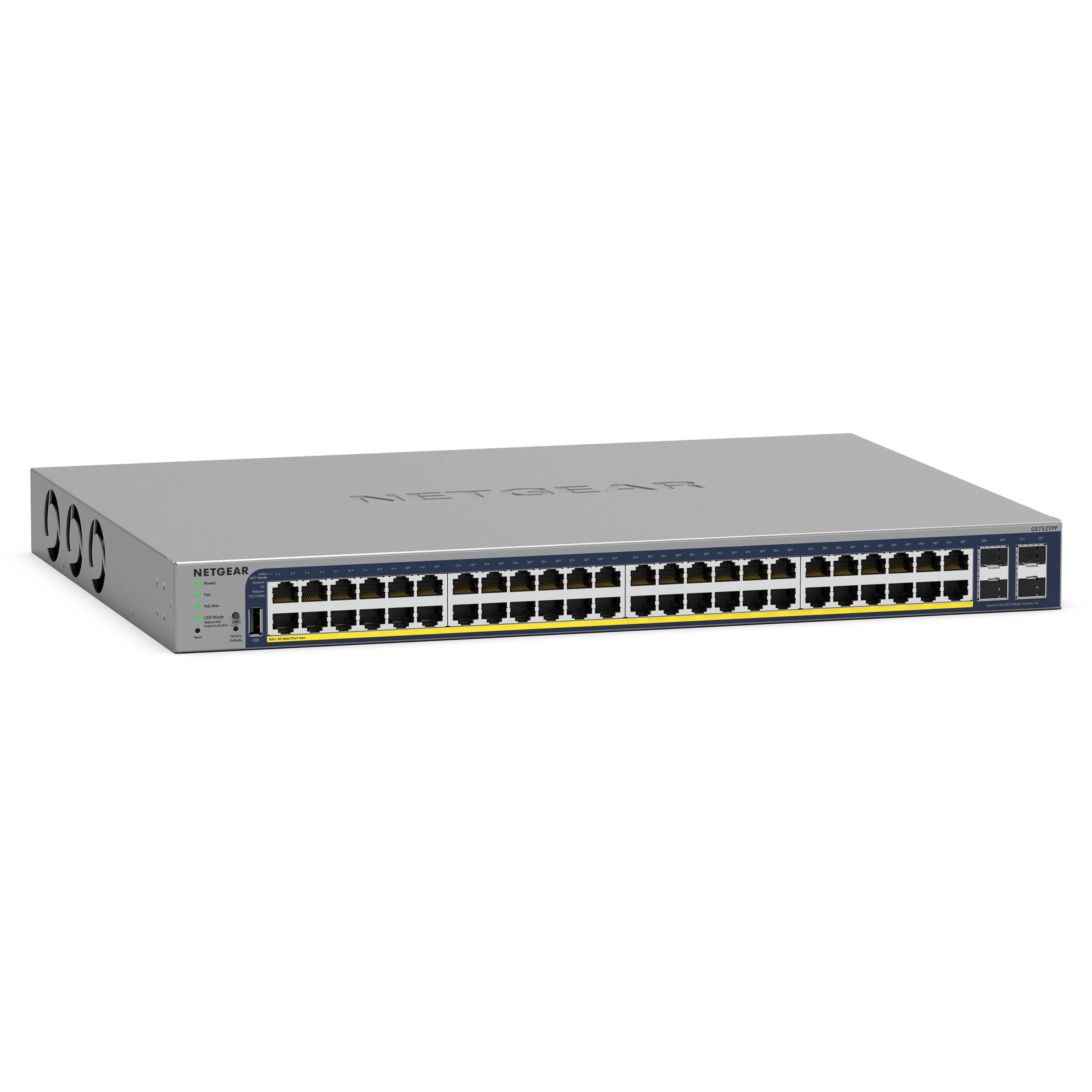 NETGEAR GS752TP-300NAS 52-Port Gigabit PoE+ Smart Switch | 4 SFP, Managed