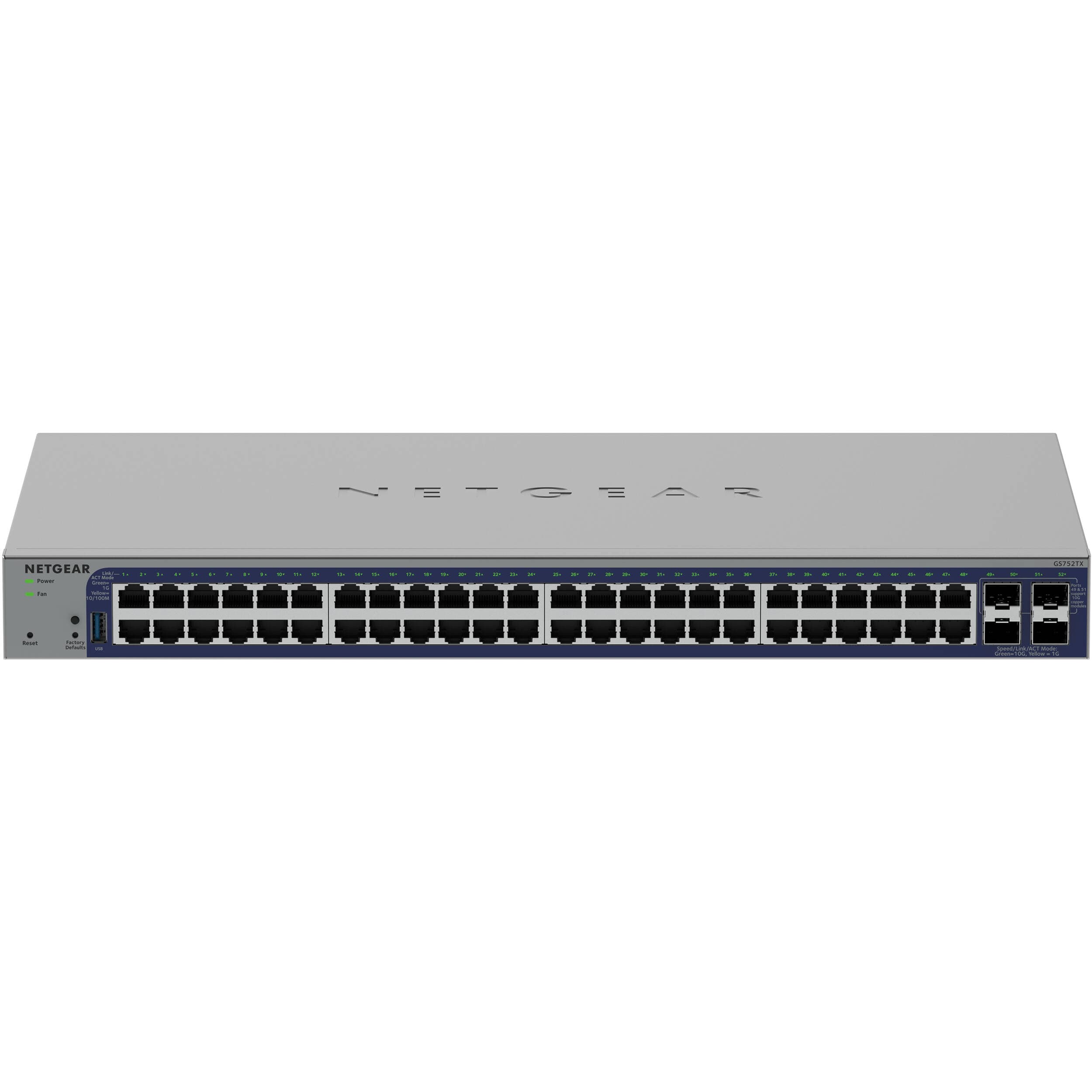 Netgear GS752TX-300NAS 48-port Gigabit smart switch with 10G SFP+ uplinks