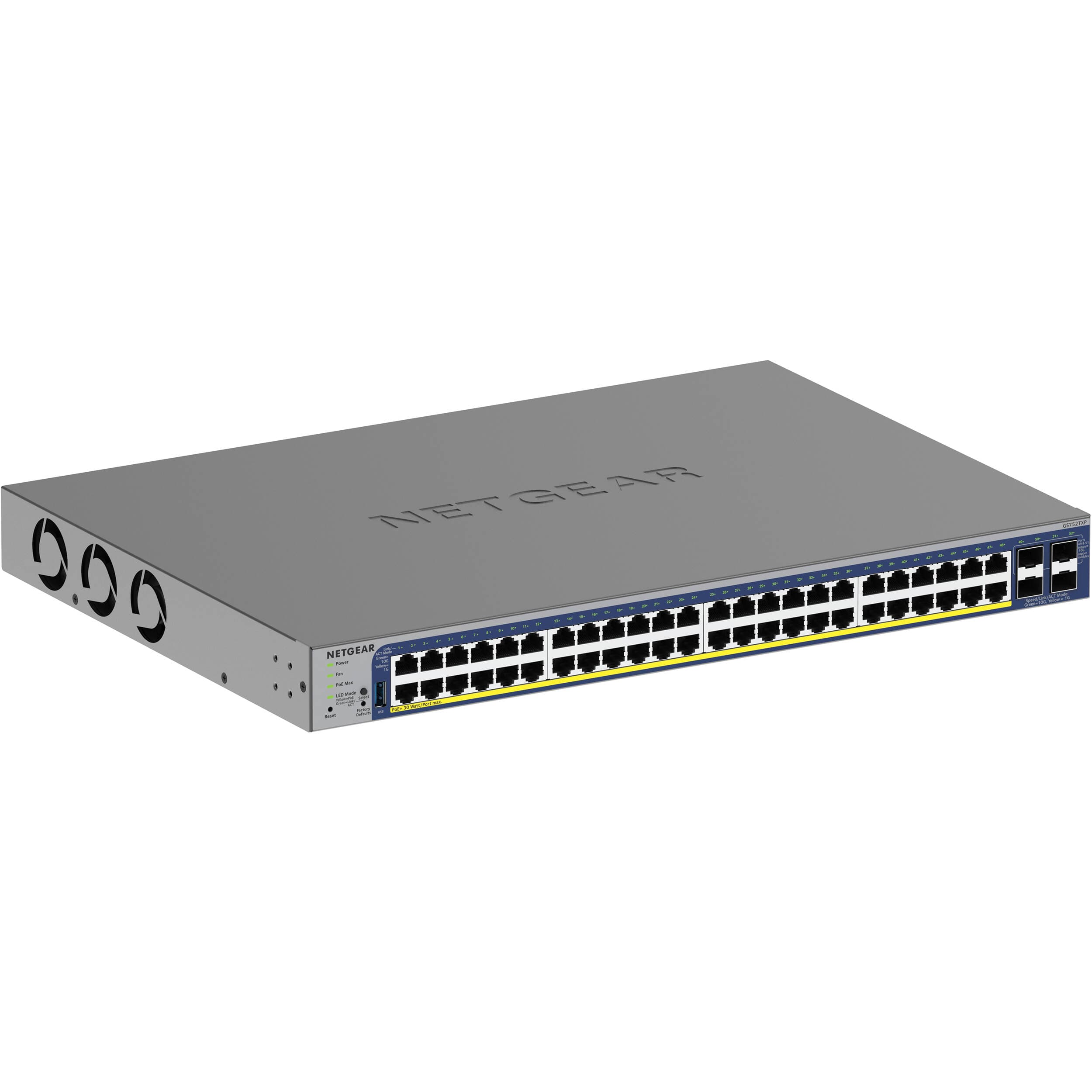 Netgear GS752TXP-300NAS 48-Port PoE+ Smart Switch with 10G SFP+ | Managed
