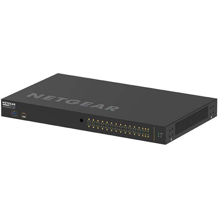 NETGEAR M4250 26G4F PoE+ managed switch with 24 PoE ports and 4 SFP uplinks