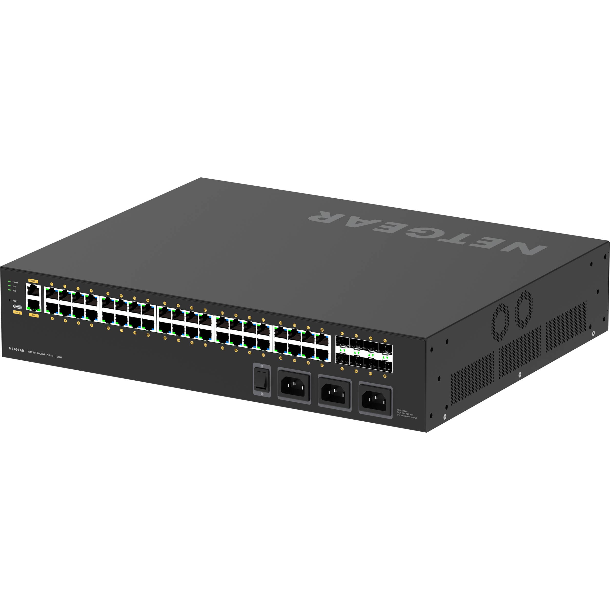 Netgear M4250 GSM4248UX-100NAS managed PoE++ switch with 40G uplink-class connectivity