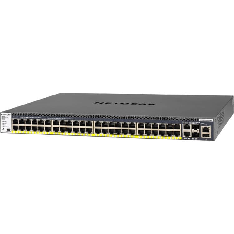 NETGEAR M4300 52G PoE managed 1U switch with 48 PoE+ ports and 4 SFP+ uplinks