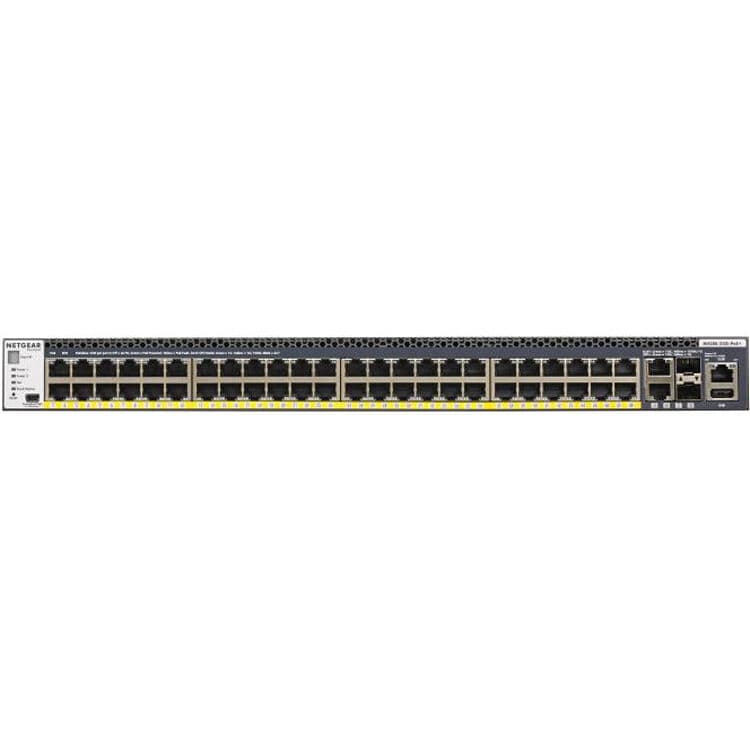 NETGEAR M4300-52G-PoE+ 1U managed switch with 48 PoE+ ports and 2 SFP+ uplinks